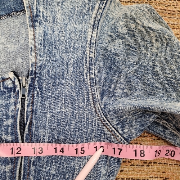 VINTAGE 80s Acid Washed Denim Dress - Picture 10 of 13